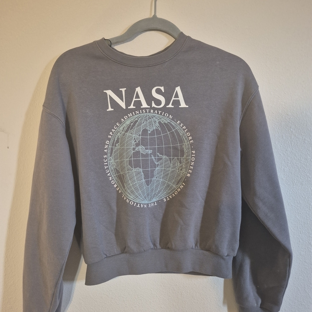 H&M Gray NASA Graphic Sweater